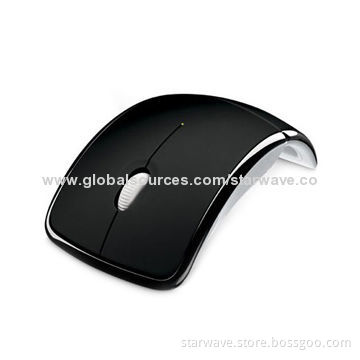 Arc-shaped Wireless Mouse,Made of ABS,1-year Warranty,CE-/FCC-approved,Compliant with RoHS Directive